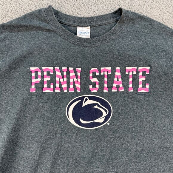 Vintage Penn State T Shirt Unisex XL Gilden Pink Spellout Logo PSU Nittany Lions - Picture 4 of 9